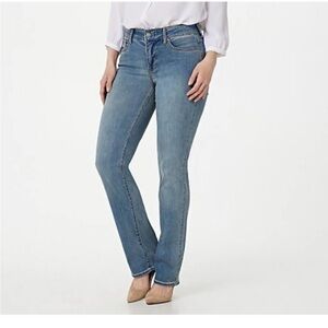 New NYDJ Marilyn Straight Jeans Size 8 Long Tall Celeste Minimalist Capsule Cool